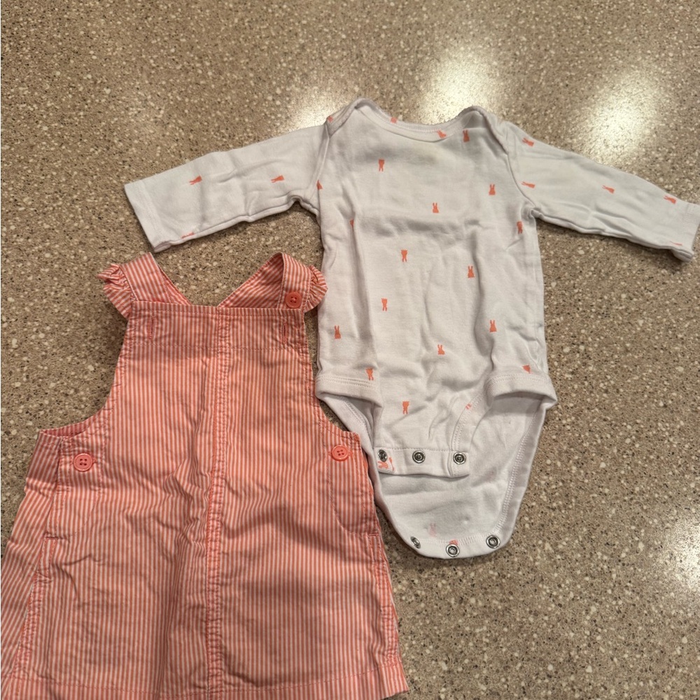 Carter's Easter White Onesie with Orange Accents